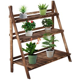 Outsunny Scară Ghiveci pentru Grădină cu 3 Etajere din lemn de Brad, 100x37x93cm | Aosom Ro