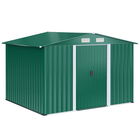 Outsunny Casuta de gradina, sopron pentru Unelte de Grădină din lamieră de Oțel 246 x 192,5 x 177,5cm Verde