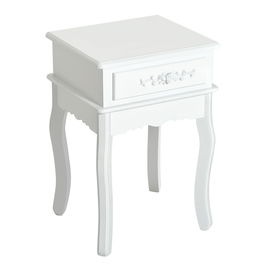 HomCom Noptiera cu Sertar in Lemn Alb, 40 x 30 x 60cm