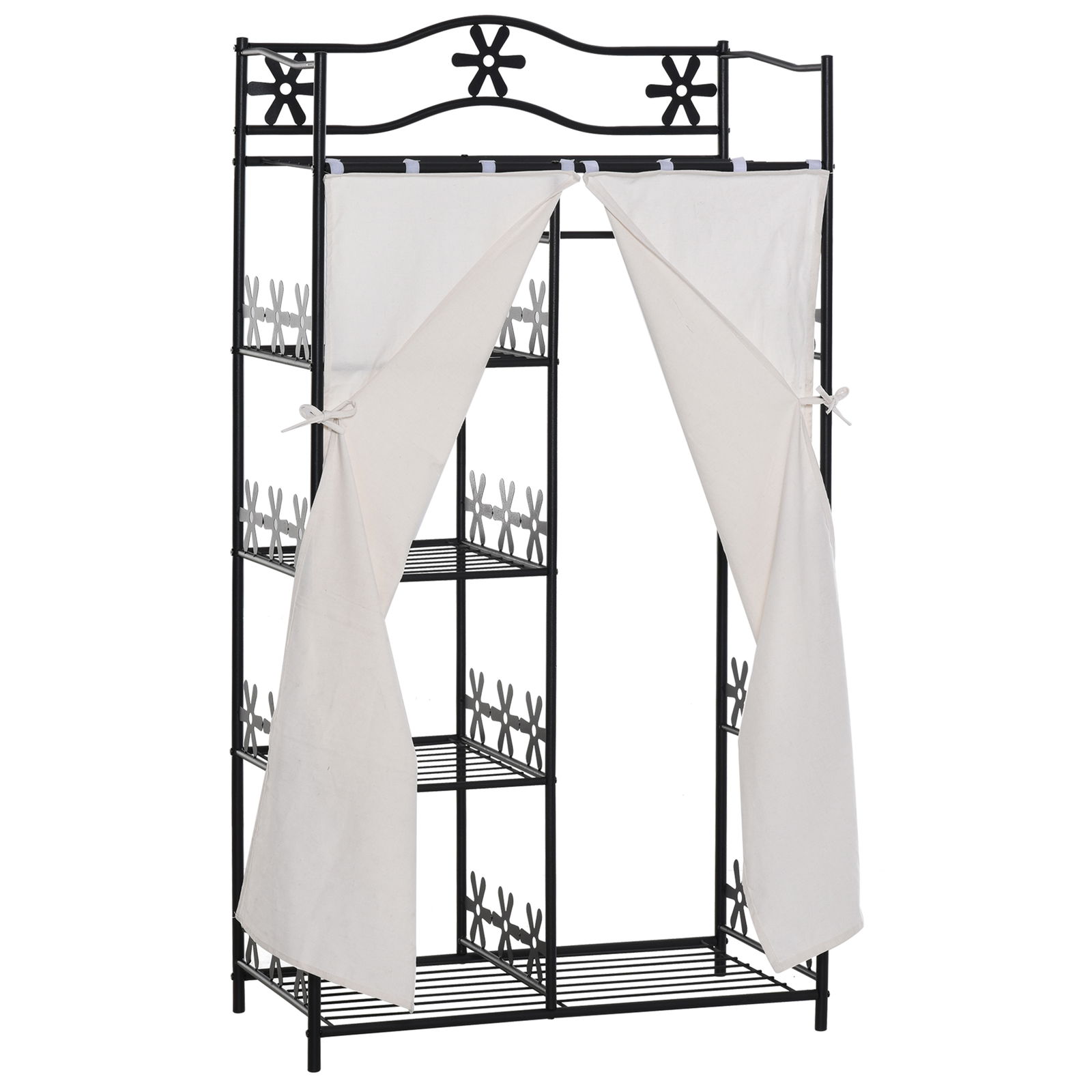 HomCom Dulap Haine  in Fier, Negru, 84x42x159cm