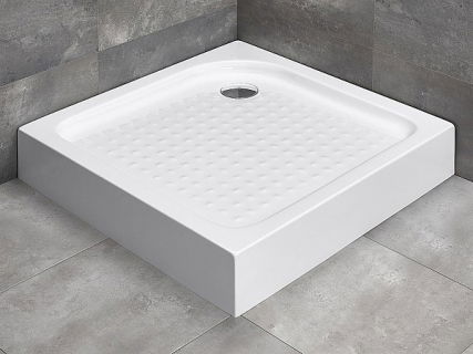 Cadita dus patrata Radaway Rodos C Compact, 90x90X16 cm, autoportanta