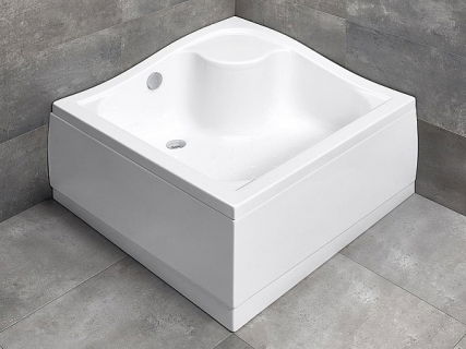 Cadita dus patrata Radaway Korfu C,80x80X48 cm, panou inclus