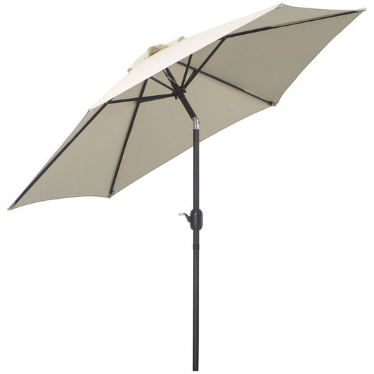 Outsunny Umbrela de Gradina si Plaja Inclinabila  Aluminiu si Poliester Alb  Φ2.7×2.35m | Aosom Ro