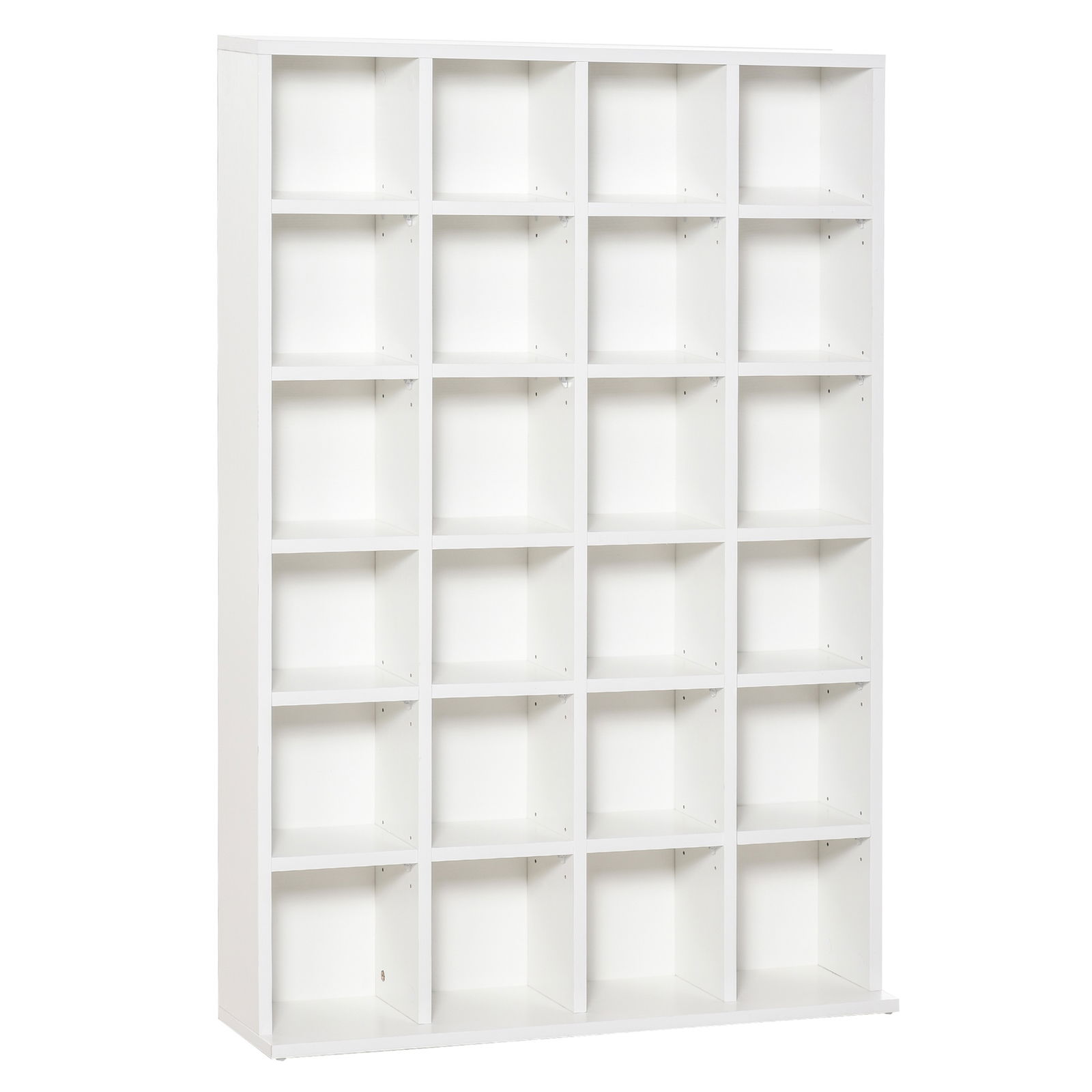Homcom Mobilier Librerie in Lemn 24 Compartimente, Alb, 130.5x89x20cm