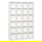 Homcom Mobilier Librerie in Lemn 24 Compartimente, Alb, 130.5x89x20cm
