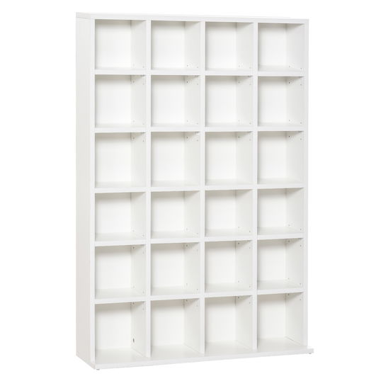 Homcom Mobilier Librerie in Lemn 24 Compartimente, Alb, 130.5x89x20cm