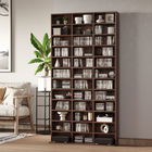 HomCom biblioteca de perete, 195x102x23.5cm, maro | AOSOM RO