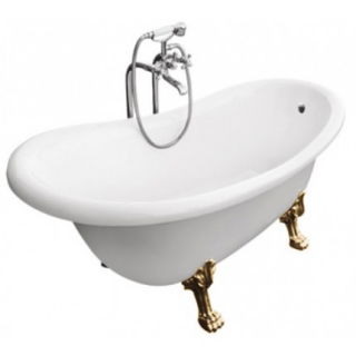 Cada de mijloc retro Besco Otylia 160x77cm picioare auriu