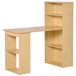 Homcom Birou modern cu Librarie din Lemn Natural 120x55x120cm