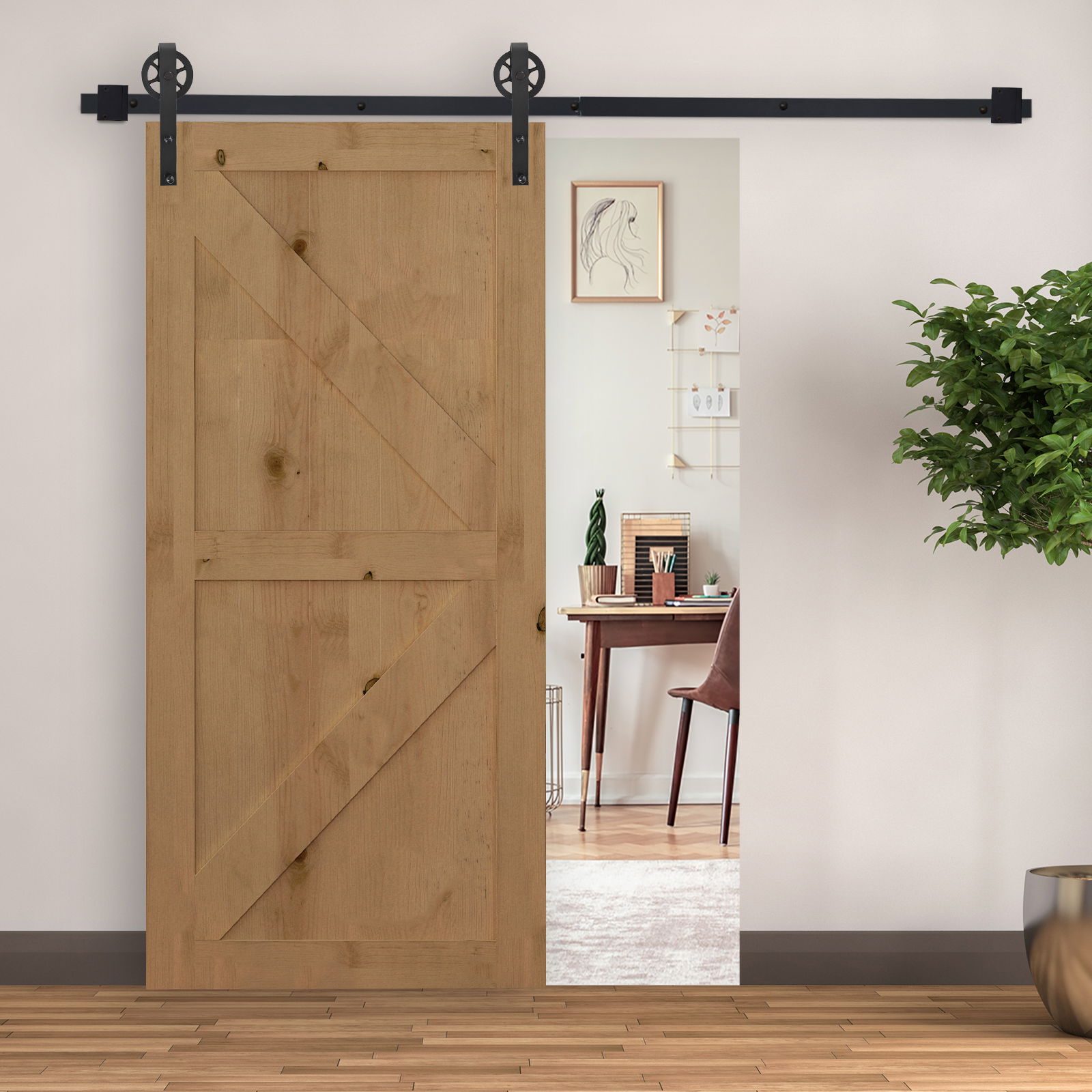 Homcom set accesorii sina pentru usi glisante, negru | Aosom Ro