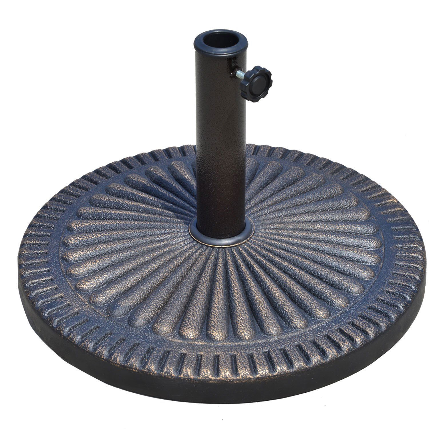 Outsunny Baza pentru Umbrela de Soare Diametru 3,8-4,8cm Desen Floral cu Manivela Greutate 15kg de Gradina Rasina 49x32cm 