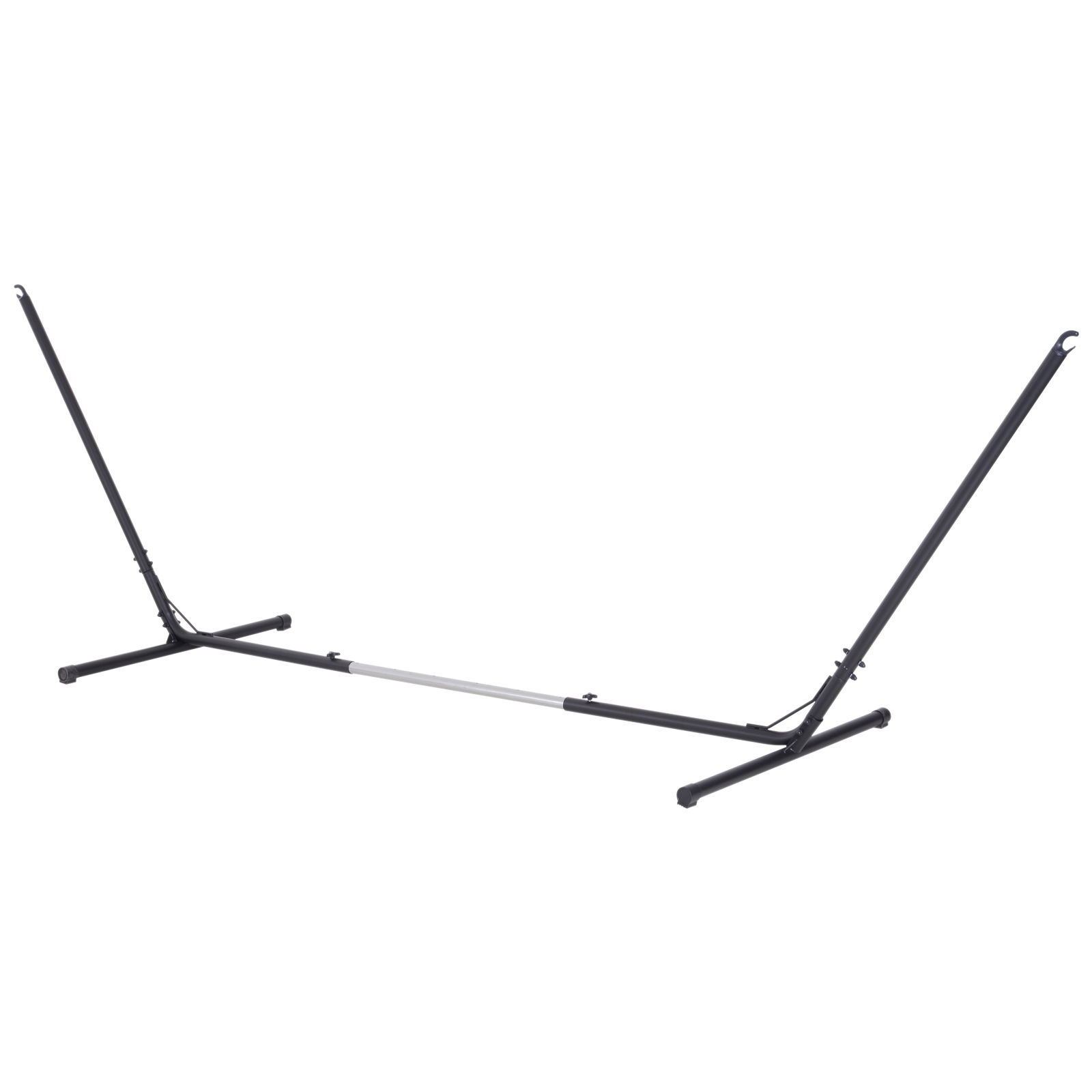 Outsunny Suport Schelet pentru Hamac Reglabil Max. 150 Kg, Negru, 308-380x108x120cm