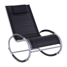 Outsunny Scaun Balansoar de Gradina Impermeabil in Aluminiu, Negru 120x61x88cm