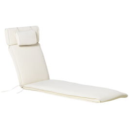 Outsunny Saltea pentru Sezlong Scaun pentru Soare de Gradina, Alb,Crem,198x53x5cm