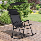 Outsunny Fotoliu Scaun Balansoar cu Baldachin pentru Grdina, Negru, 105x 64 x 125cm | Aosom Ro
