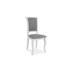 Scaun ASY 5 din lemn cadrul alb tapiterie gri
