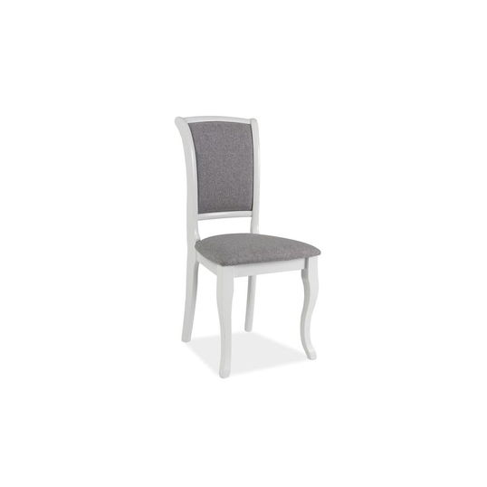 Scaun ASY 5 din lemn cadrul alb tapiterie gri
