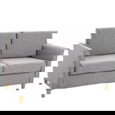 Homcom Canapea Doua Locuri cu Invelis in Lin Gri si Schelet in Lemn 141 x 70 x 78cm