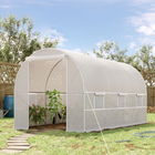 Outsunny Sera tunel, sera cu cadru din Otel Galvanizat, sera pentru plante, legume, fructe, Alb | AOSOM RO