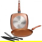 Set tigai, 4 piese, Grancucina Tognana Porcellane, aluminiu 25 cm/28 cm, Copper Brown
