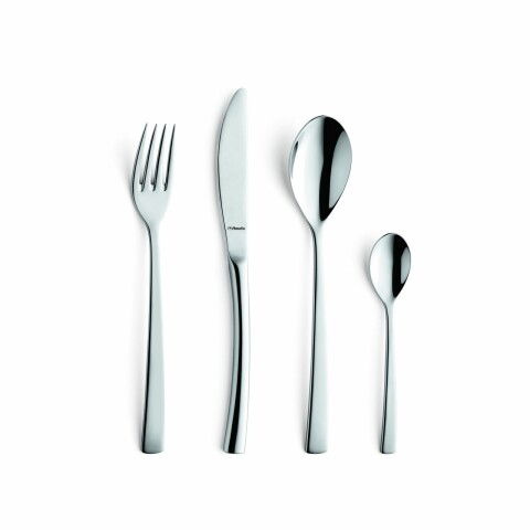 Set tacamuri 24 piese, Amefa, Aurora, inox, argintiu