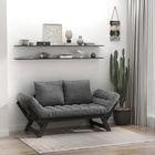 HomCom canapea tip sezlong, 163,83x66,04x81,28 cm, neagra | AOSOM RO