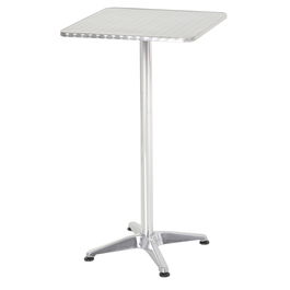 Homcom Masa Bar Restauran din Otel Inox Patrata 60x60cm Inaltime 70-110cm