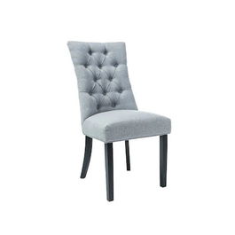 SCAUN AKS PENTRU DINING, DIN LEMN, CATIFEA GRI