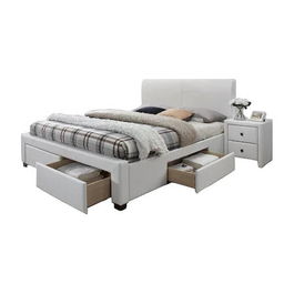 PAT ARISTON 2 DIN LEMN ALB CU SERTARE, SALTEA INCLUSA, LIDER FURNITURE, 160X200 CM