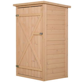 Outsunny Magazie Scule pentru Exterior, sopron din Lemn de Brad Impermeabil 75x56x115 cm