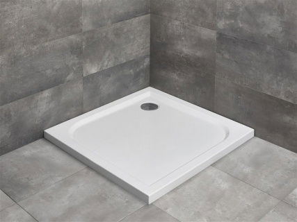 Cadita dus patrata Radaway Delos C, 100X100X5,5 cm, acrilica