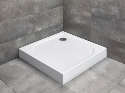 Cadita dus patrata Radaway Delos C cu carcasa, 90X90X15 cm, acrilica