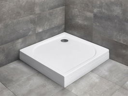 Cadita dus patrata Radaway Delos C cu carcasa, 90X90X15 cm, acrilica