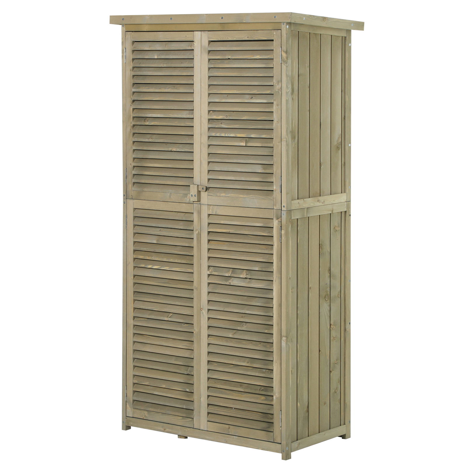 Outsunny Magazie pentru unelte, casuta de Gradina cu 4 Compartimente din Lemn de Brad Impermeabil | AOSOM RO
