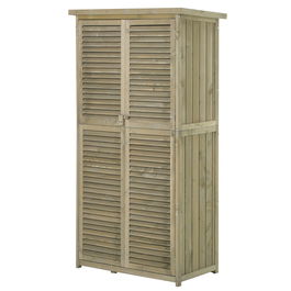 Outsunny Magazie pentru unelte, casuta de Gradina cu 4 Compartimente din Lemn de Brad Impermeabil | AOSOM RO