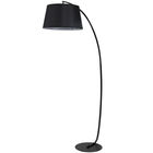 HOMCOM Lampa de Podea tip Arc Inalta cu Abajur Acoperit cu Tesatura, Baza Metalica, Comutator cu Pedala, Dormitor Sufragerie Negru