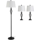 HomCom set 3 lampi (2 de masa, 1x lampa de podea) | AOSOM RO