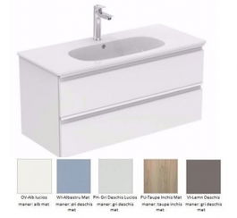 Baza lavoar Ideal Standard Tesi 100cm cu 2 sertare cu inchidere lenta, Taupe inchis Mat