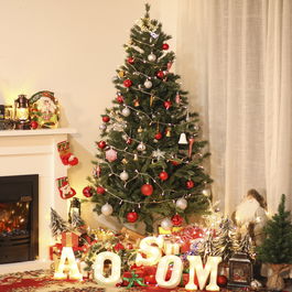HOMCOM Brad de Craciun de 180cm, Pin artificial, baza detasabila, decoratiune de craciun | AOSOM RO
