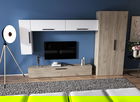 Living Pati 038 - Mobila Sufragerie Stejar + Alb