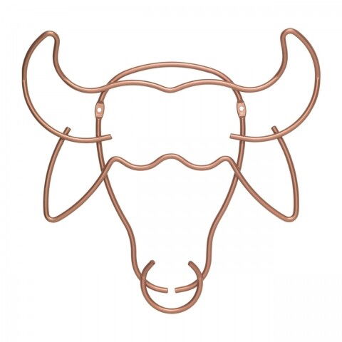 Suport decorativ perete Buffalo, Metaltex, 32 x 34 cm, inox, aramiu