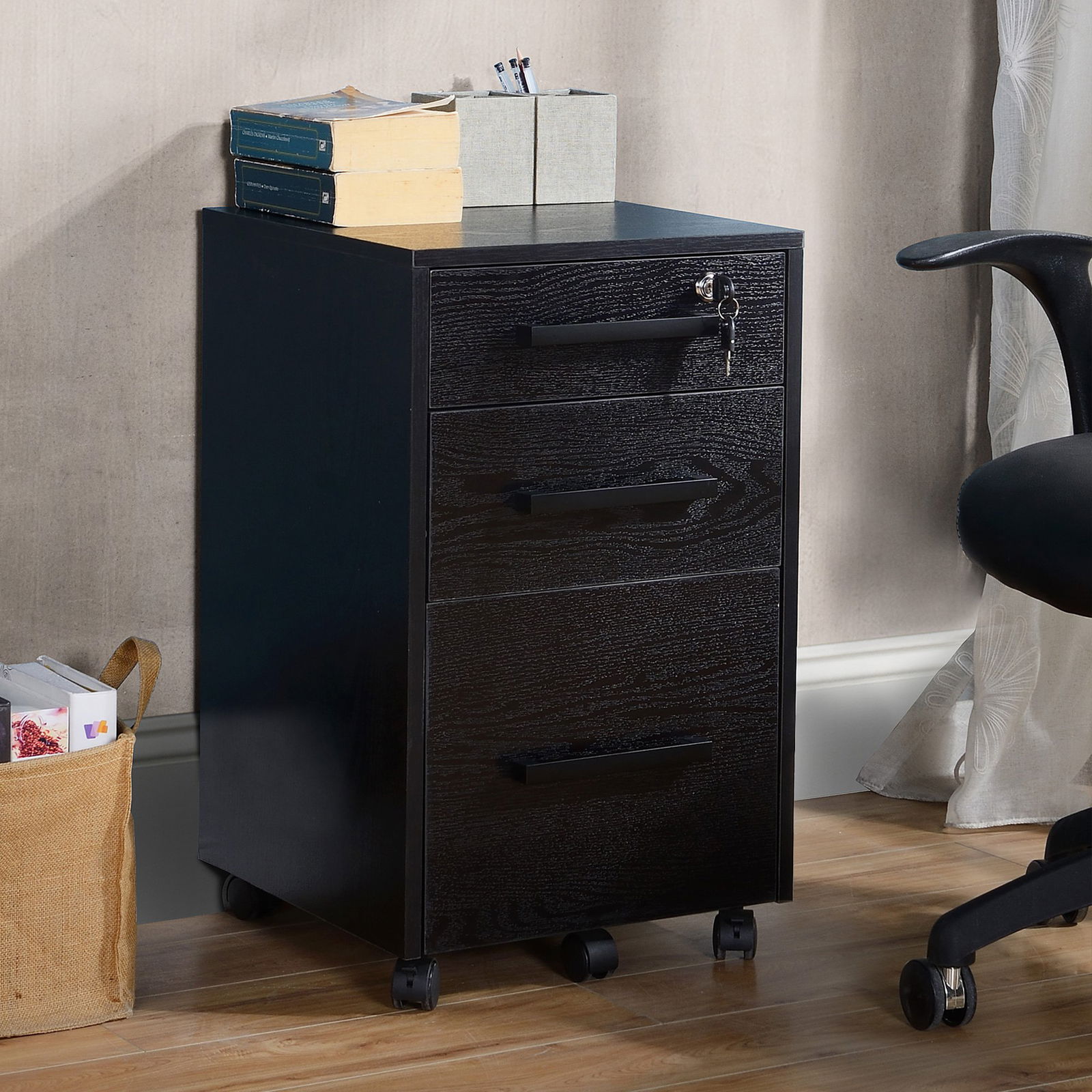 HomCom comoda documente, 3 sertare, 39.2x40x65.4 cm | AOSOM RO