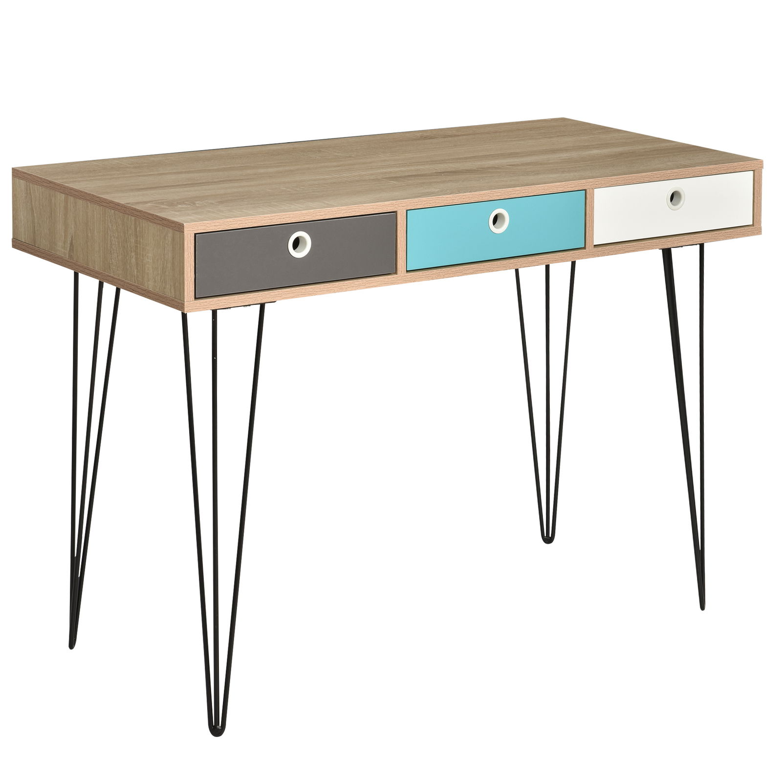 HomCom birou design nordic, 3 sertare, 110x50x77,5cm | AOSOM RO