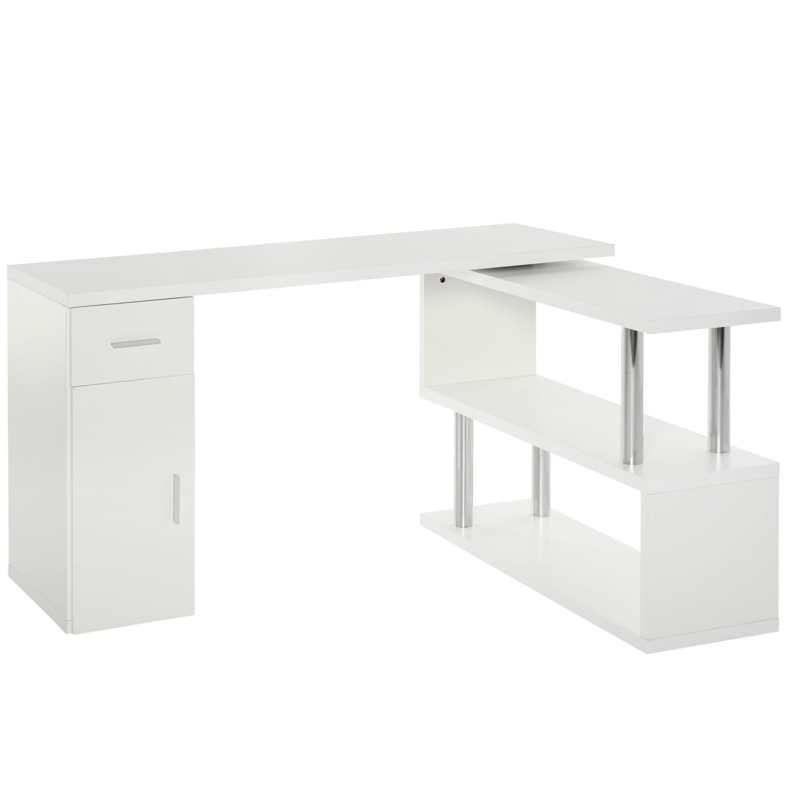 HomCom birou unghiular modern, din lemn, 140x107x74.6 cm | AOSOM RO