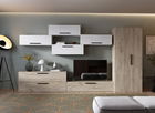 Living Pati 015 - Mobila Sufragerie Alb + Stejar