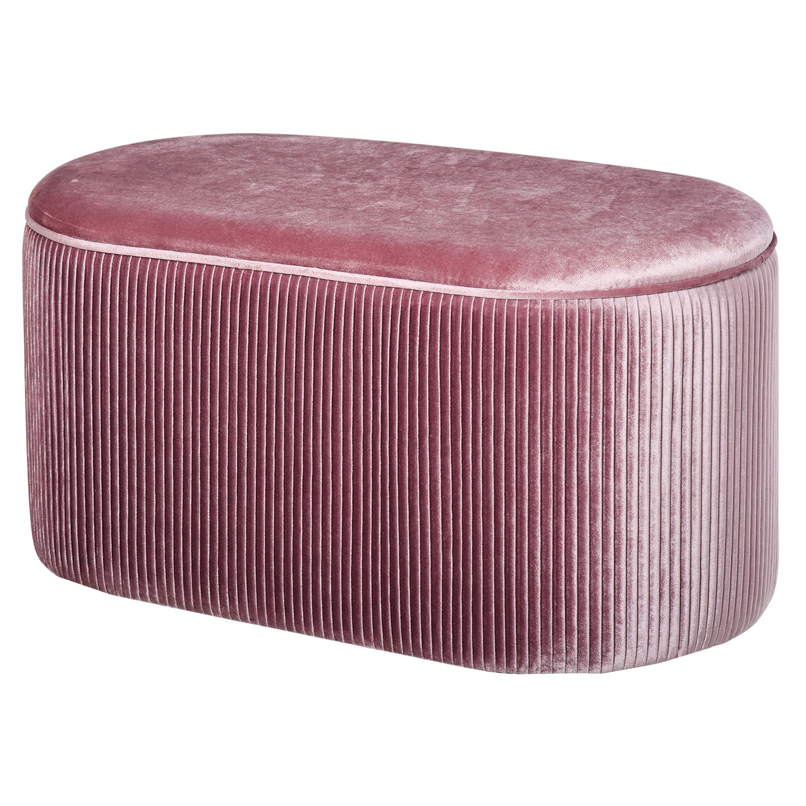 HOMCOM Puf Container din Catifea Captusit pentru Dormitor si Intrare Roz