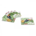 Set 6 suporturi de pahar Tucan, InArt, 10 x 10 x 4 cm, plastic, multicolor