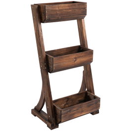 Outsunny ghiveci vertical lemn pe 3 nivele 61x48x118cm, maro | AOSOM RO