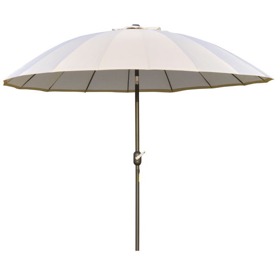 Outsunny Umbrela de Gradina sau Terasa cu manivela Ф255cm Reglabila, Crem Alb | Aosom Ro