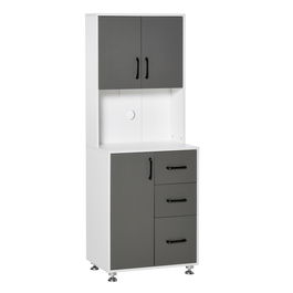 HomCom dulap de bucatarie, 60 x 40 x 150 cm, alb si gri | AOSOM RO
